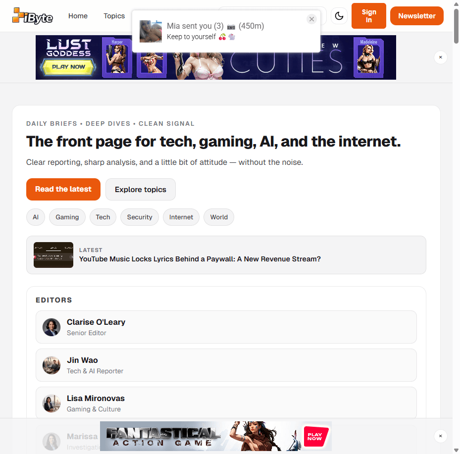 iByte.site — Tech, Gaming & AI News Publication